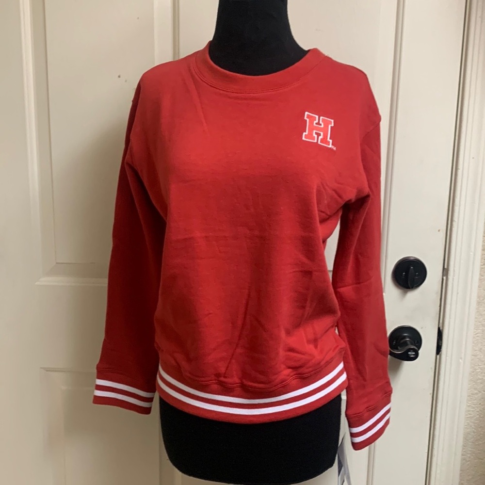 NUYU State of Mind XSmall Red and White Sweatshirt with mesh back.